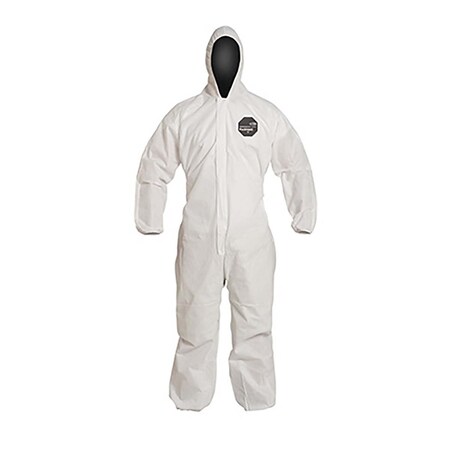 Dupont PROSHIELD 10, COVERALL, ZIPPER FRONT, HOOD, ELASTIC WRIST AND ANKLE, STORMFLAP, 25PK PB127SWH7X002500